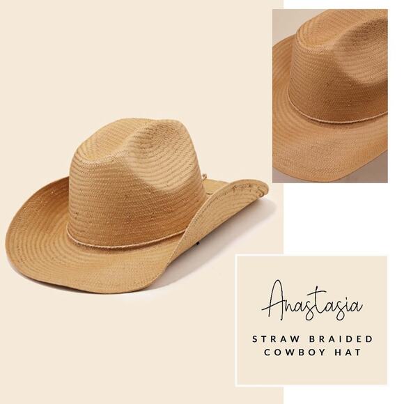 Accessories - Anastasia Straw Braided Cowboy Hat